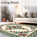 Rich Floral Garland Patterned Rug