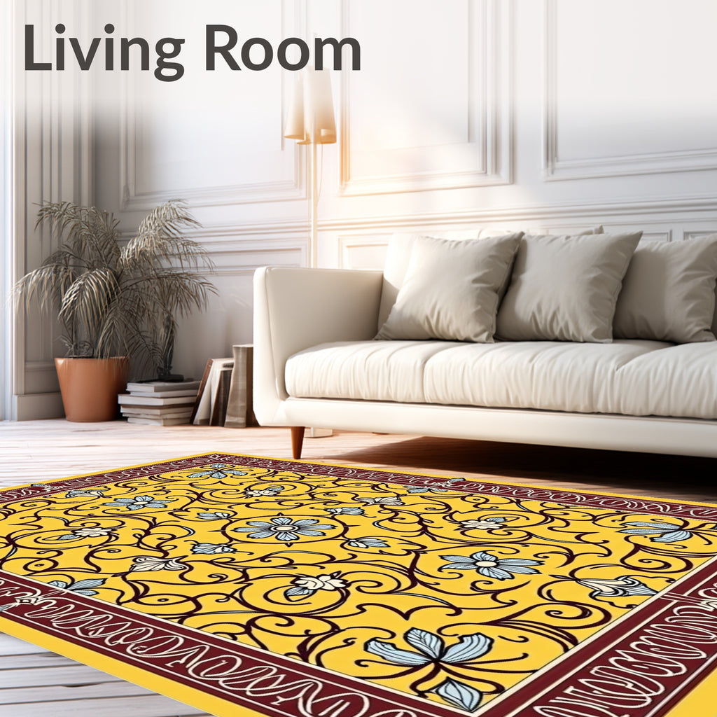 Sunny Floral Vine Decorative Rug