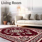 Elegant Floral Medallion Border Rug