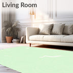 Abstract Swirling Mint And White Design Rug
