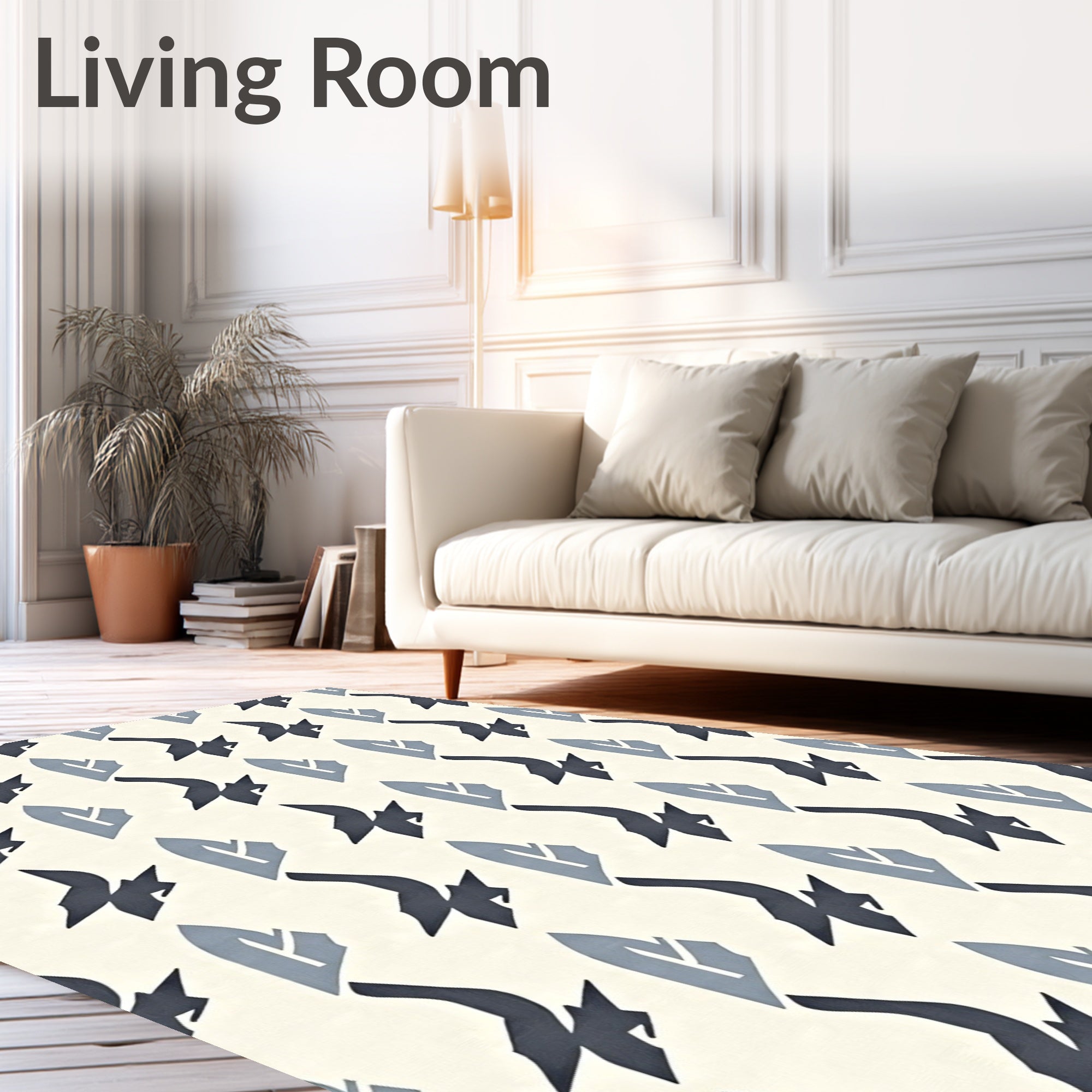 Geometric Bird And Shield Pattern Rug