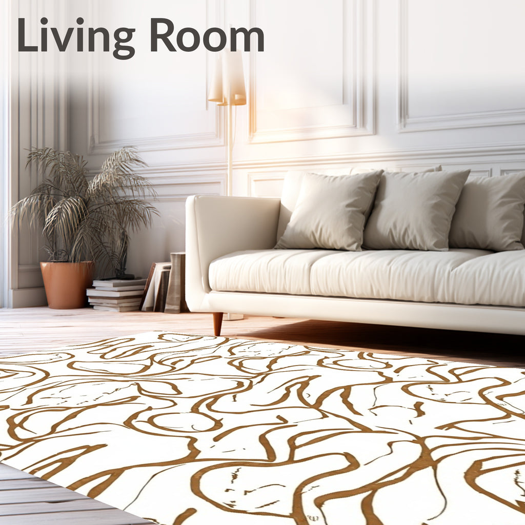 Abstract Organic Line Pattern Rug