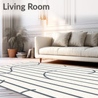 Striking Parallel Lines Curves Pattern Rug