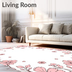 Pink Floral Border Design Rug