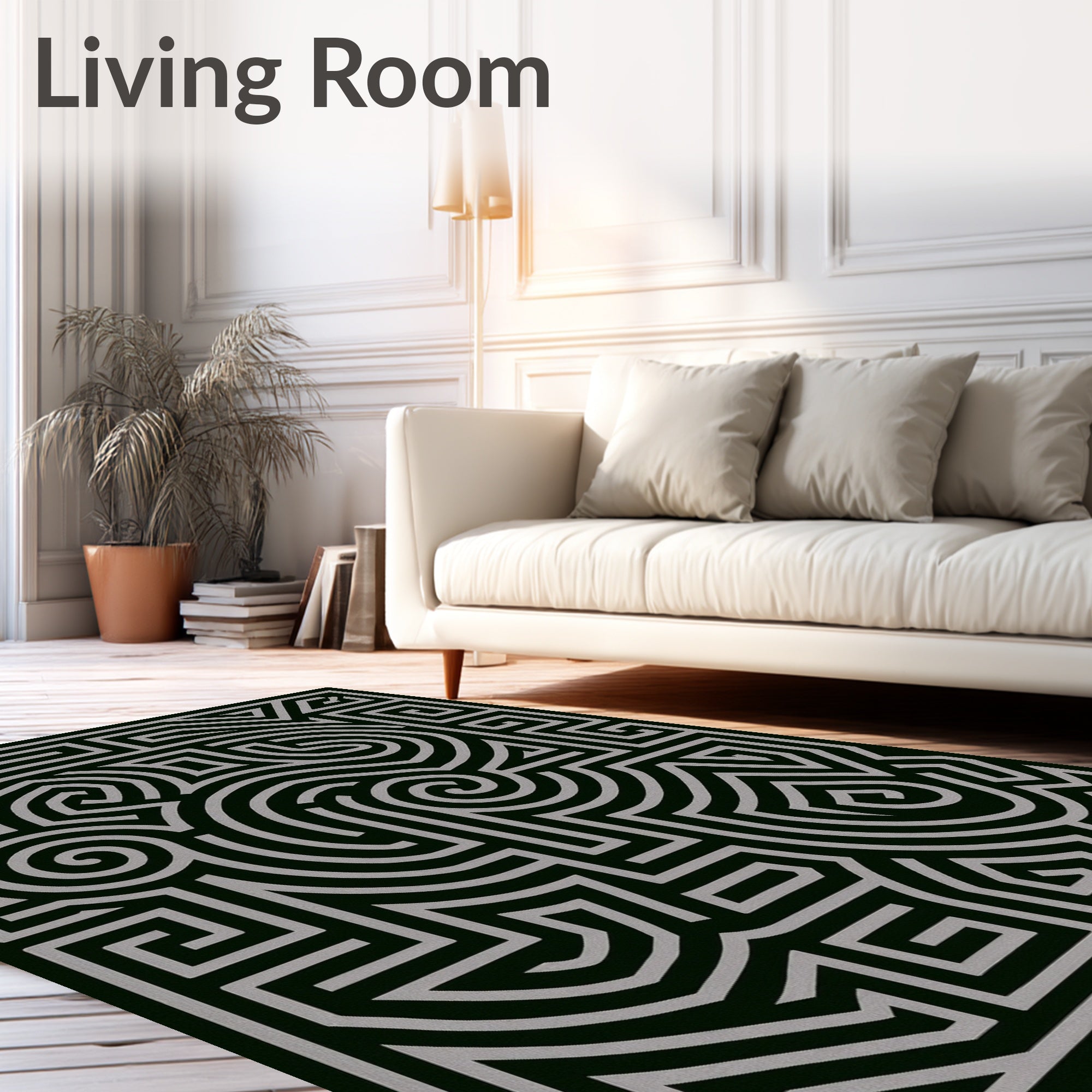 Abstract Maze Geometric Pattern Rug