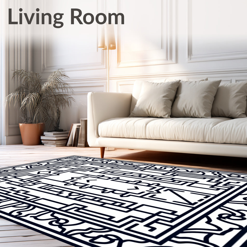 Abstract Line Art Geometric Rug Design Rug