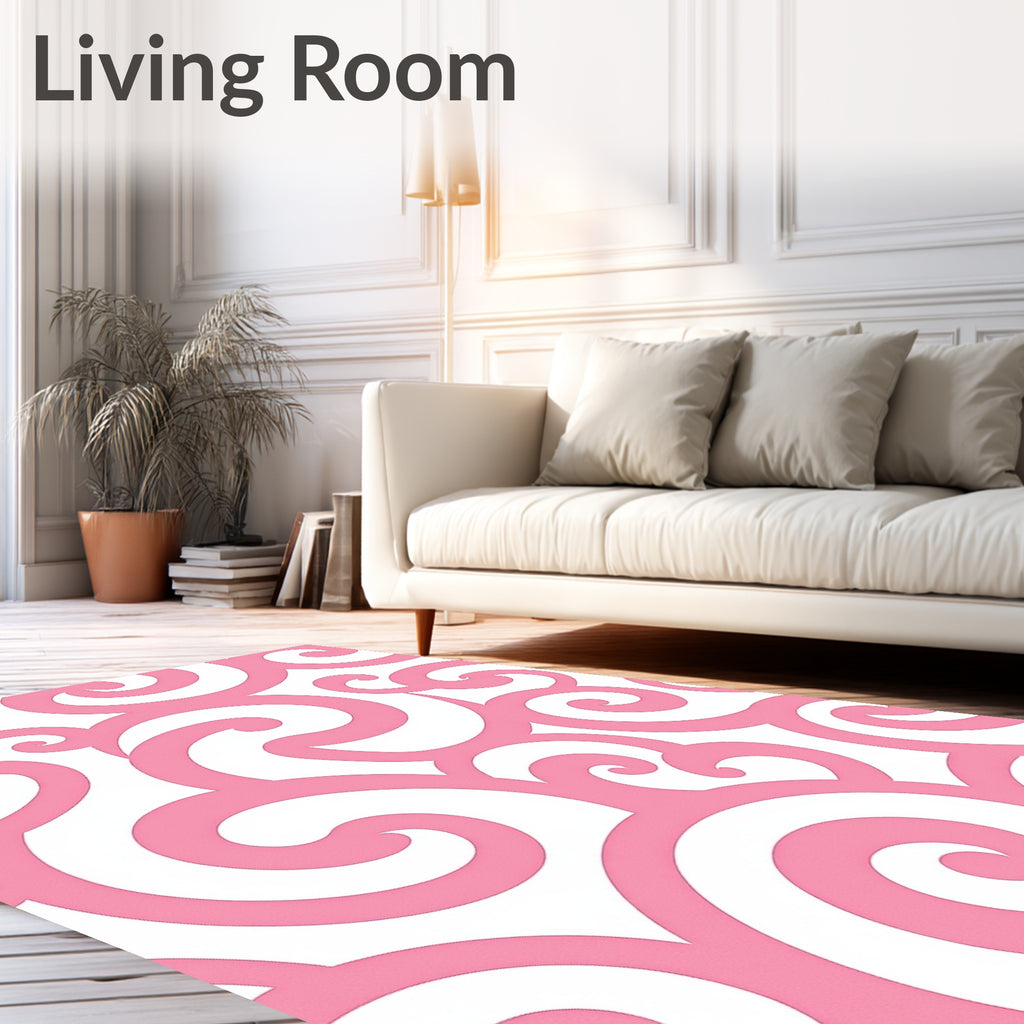 Pink Swirl Pattern Rug