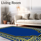 Ancient Greek Key Border Design Rug