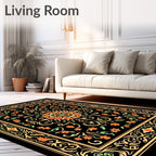 Ornate Floral and Scrollwork Design Rug