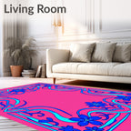 Vibrant Floral Swirls Design Rug