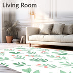Delicate Floral Branch Pattern Design Rug