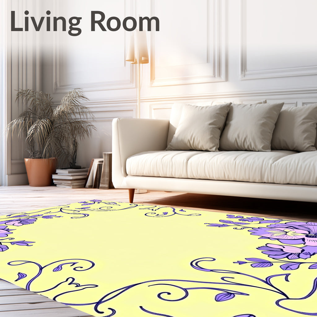 Art Nouveau Floral Vine Pattern Rug