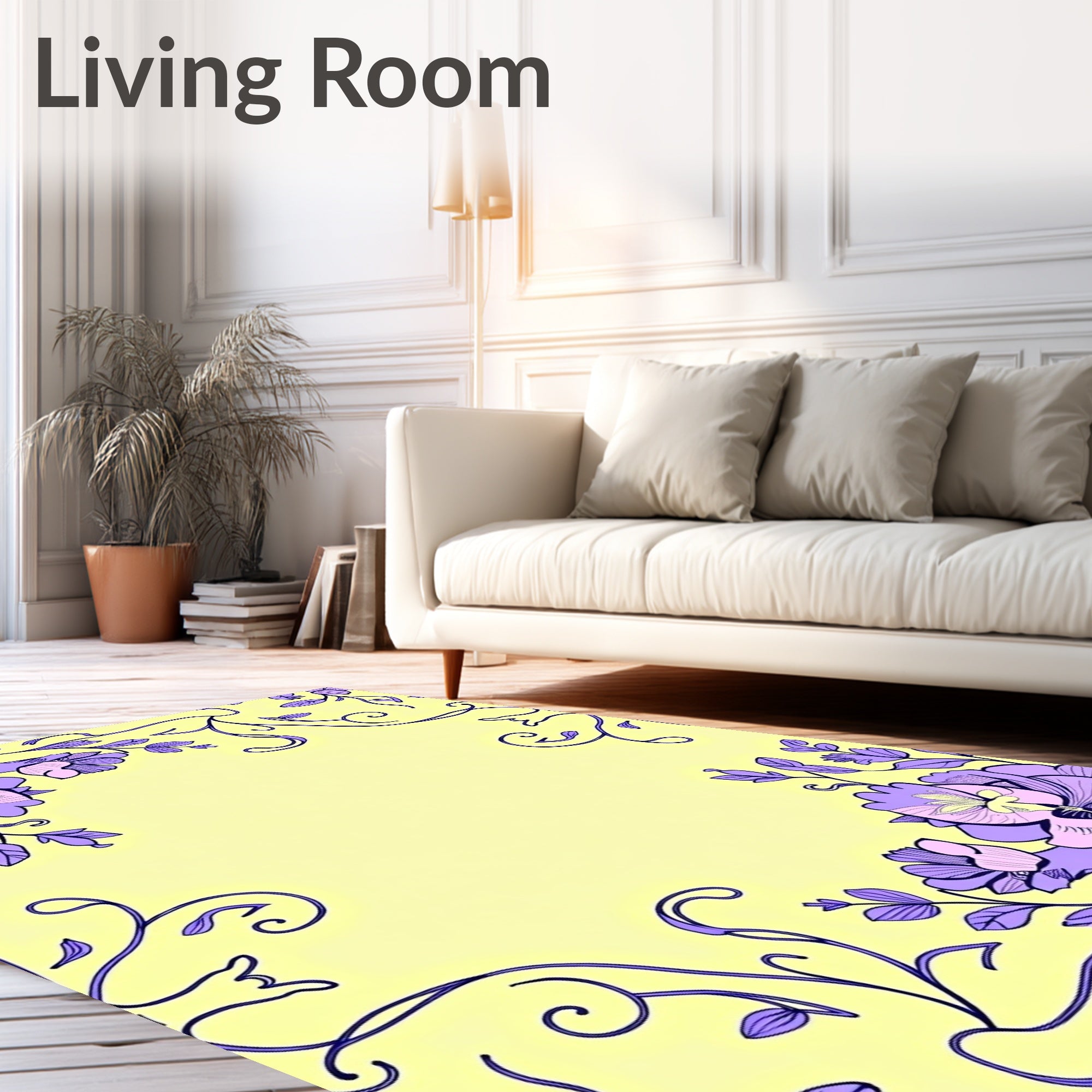 Art Nouveau Floral Vine Pattern Rug
