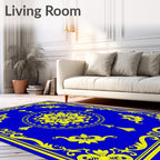 Opulent Floral Scroll Pattern Rug