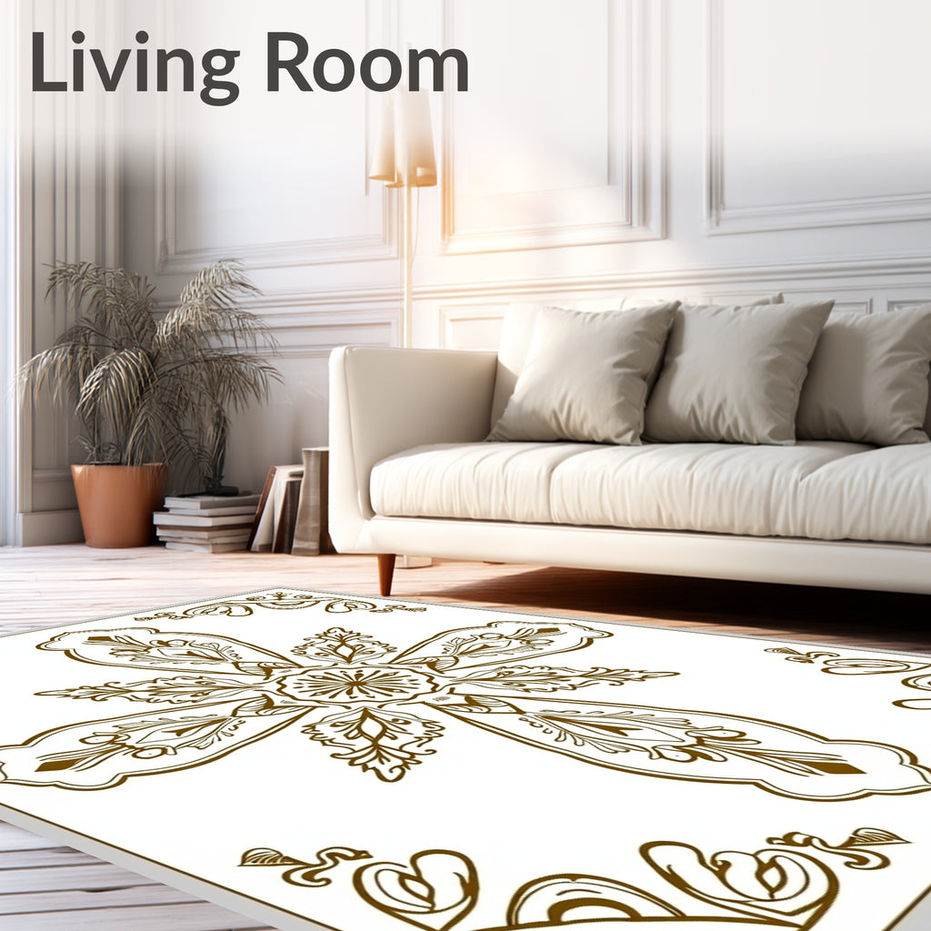 Elegant Floral Botanical Inspired Rug