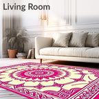 Floral Mandala Geometric Pattern Rug