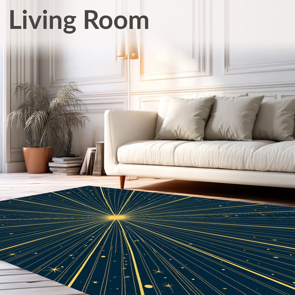 Celestial Sunburst Starry Celestial Rug