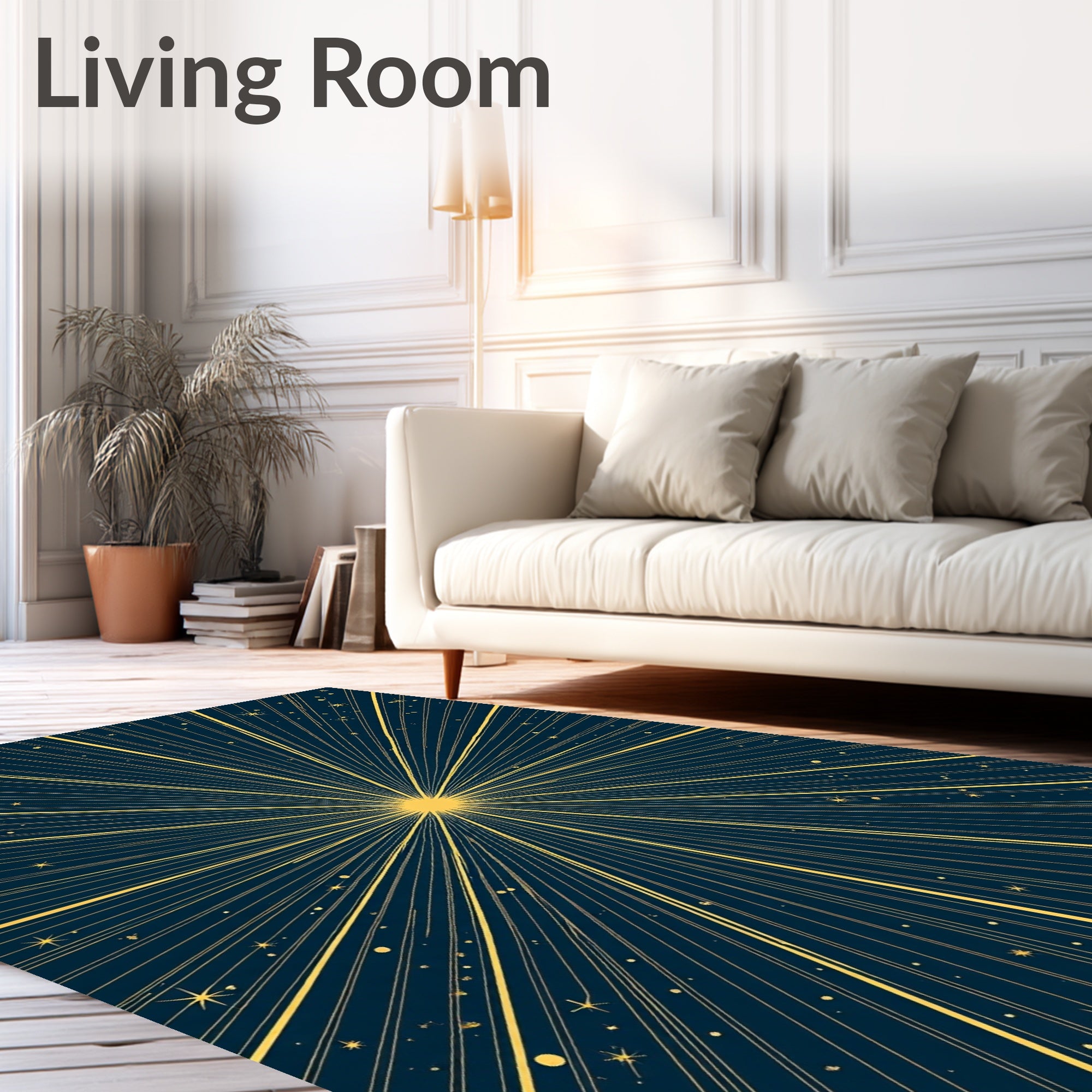 Celestial Sunburst Starry Celestial Rug