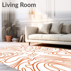 Flowing Orange Abstract Swirl Pattern Rug
