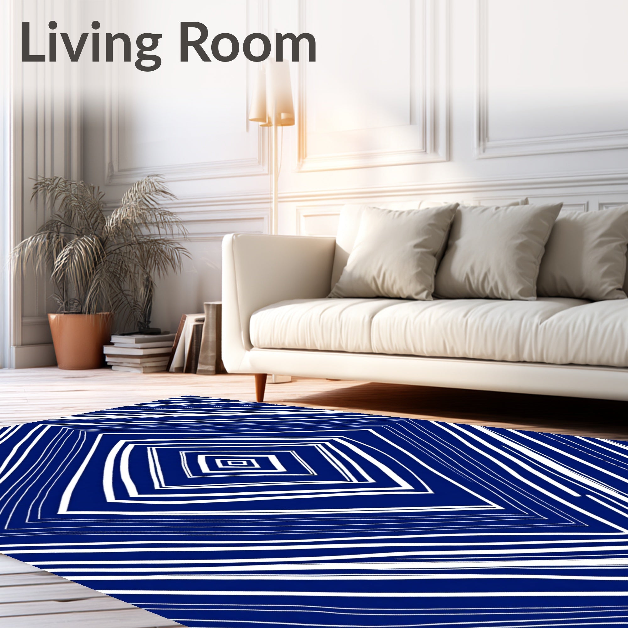 Concentric Diamond Stripes Design Rug