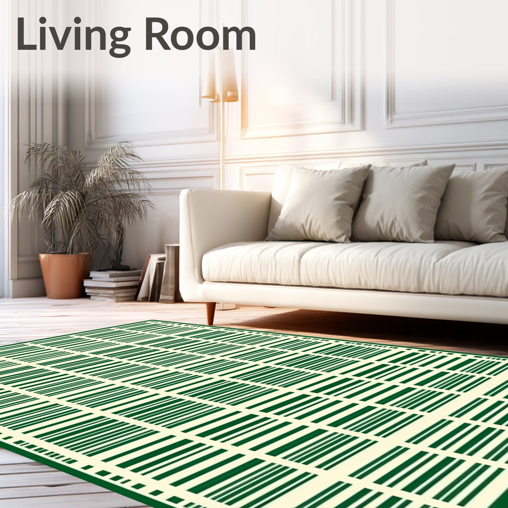 Grid Pattern With Horizontal Lines Rug