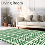 Grid Pattern With Horizontal Lines Rug