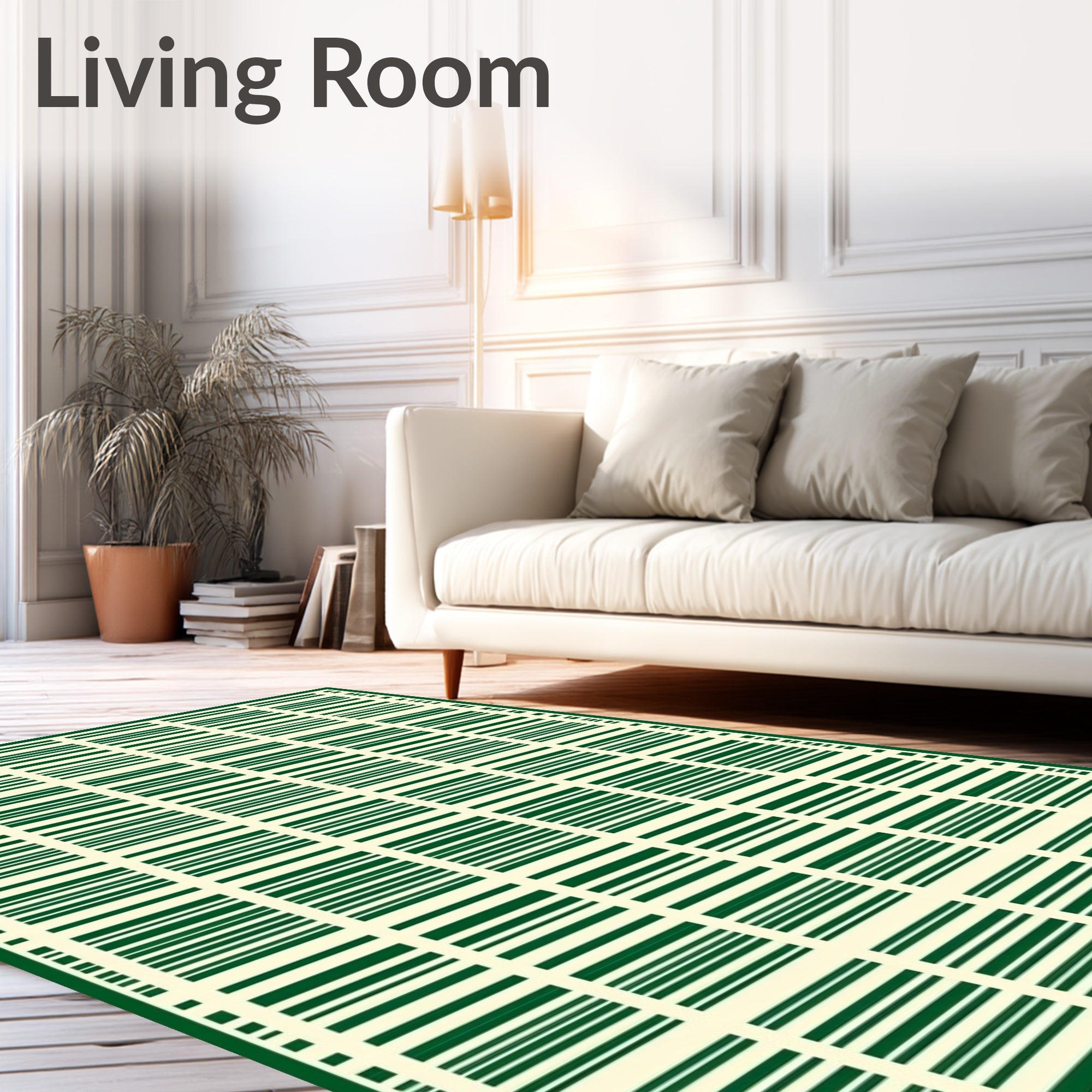 Grid Pattern With Horizontal Lines Rug