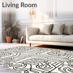 Abstract Maze Lines Pattern Rug
