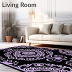 Ornate Lavender Mandala Pattern Rug