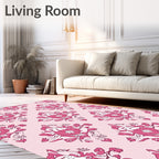 Pink Floral Medallion Repeat Rug