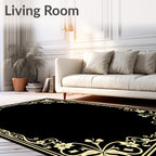 Elaborate Floral Vine Border Design Rug