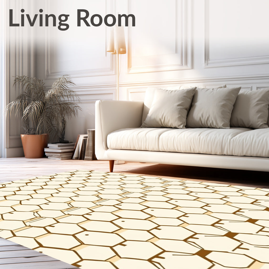 Geometric Honeycomb Style Pattern Rug