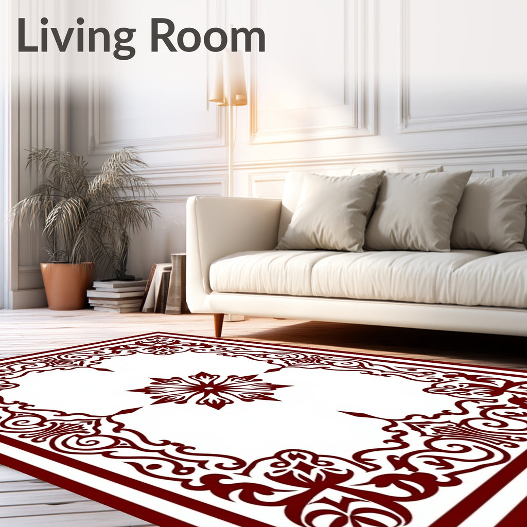 Intricate Floral Corner Medallion Rug
