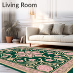 Elegant Floral Vine With Pink Accents Rug