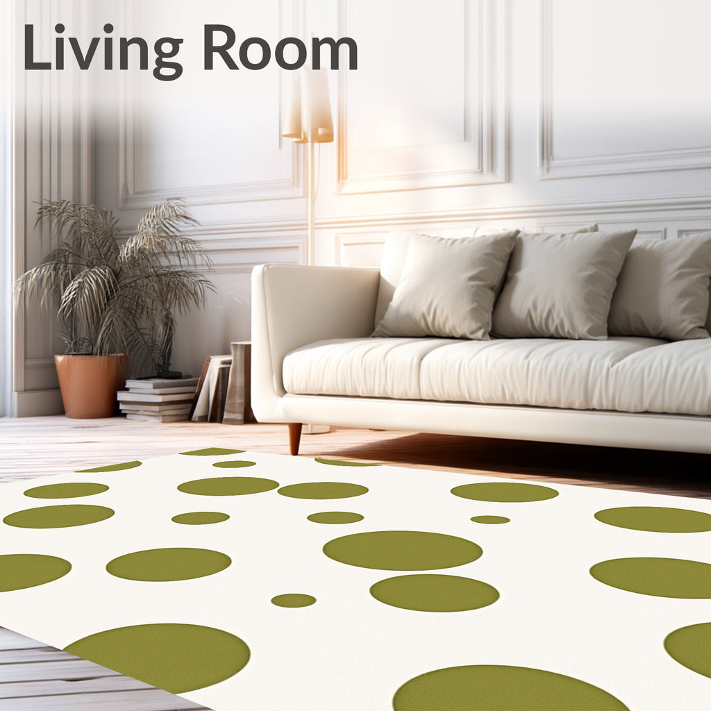 Olive Circles Pattern Design Rug