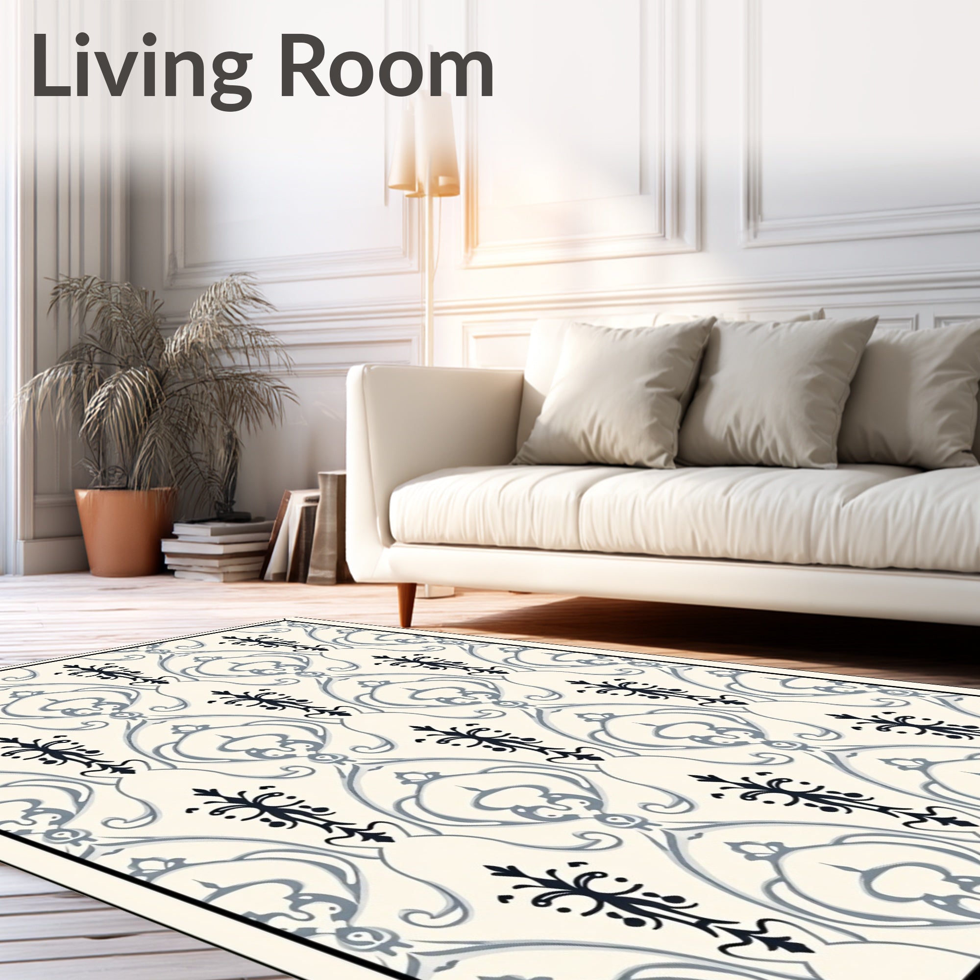 Classic Floral Arch Damask Design Rug
