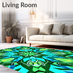 Vivid Geometric Kaleidoscope Design Rug