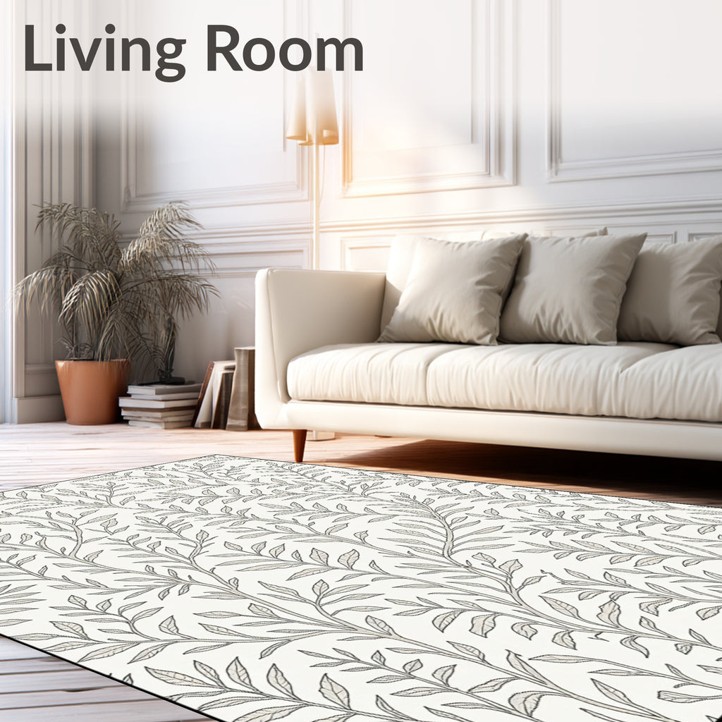 Delicate Vine Botanical Pattern Rug