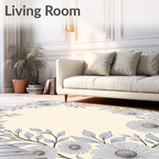Delicate Lavender Floral Border Design Rug