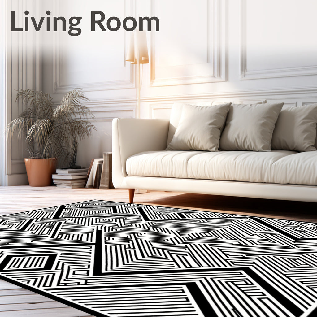 Graphic Maze Optical Illusion Rug