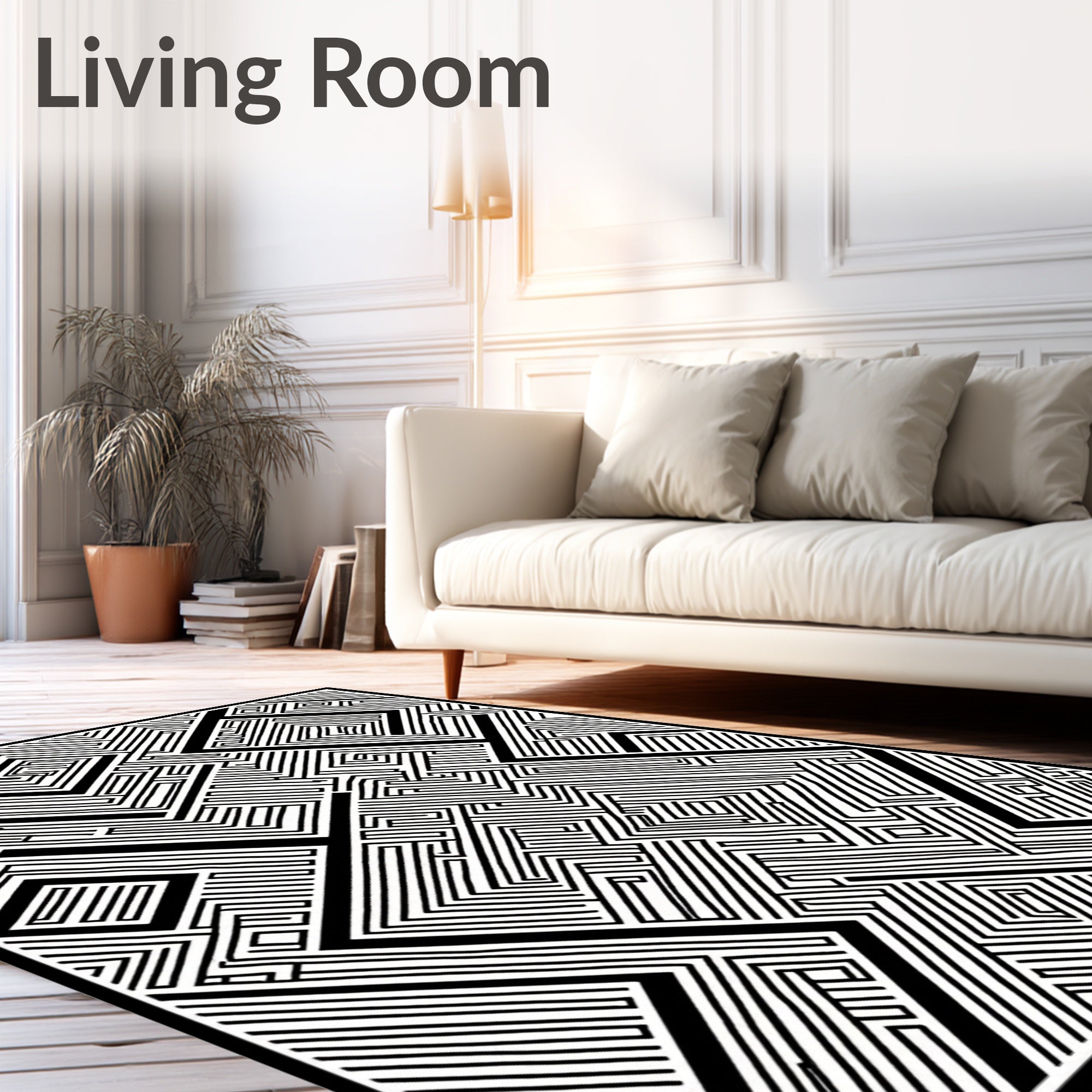 Graphic Maze Optical Illusion Rug