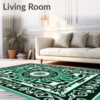 Mandala Geometric Medallion Vine Pattern Rug