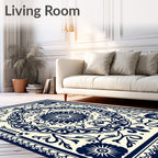 Floral Medallion With Contained Vines Rug