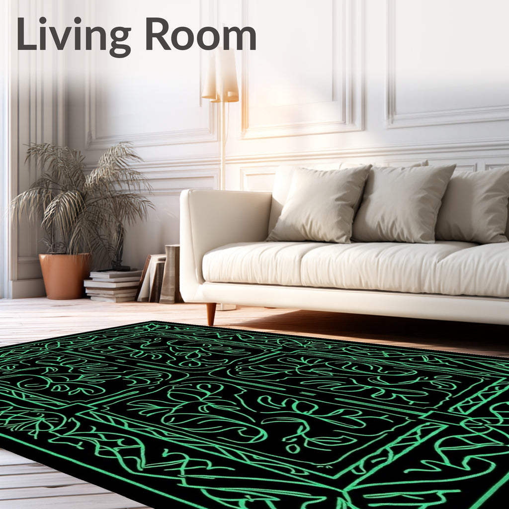Ornate Floral Vine Abstract Design Rug