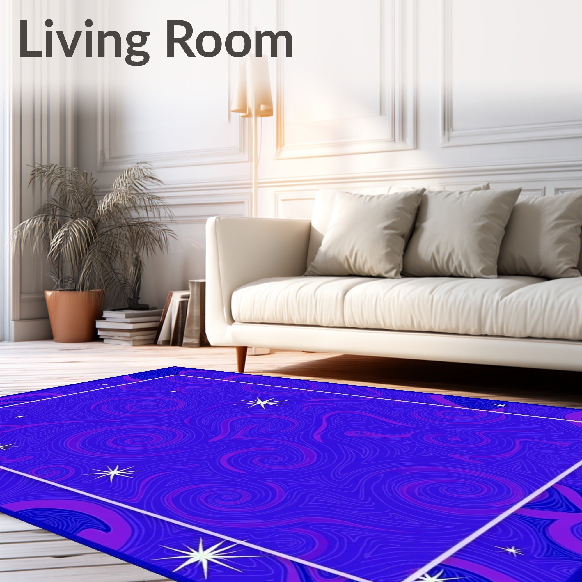 Starry Night Swirl Pattern Rug
