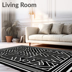 Sharp Geometric Lines Art Deco Design Rug
