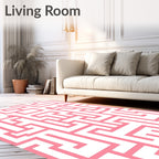 Pink Maze Geometric Pattern Rug