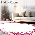 Floral Swirls And Leaves Design Rug