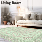 Pastel Filigree Motif Border Design Rug