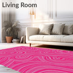 Vivid Pink Swirl Pattern Rug